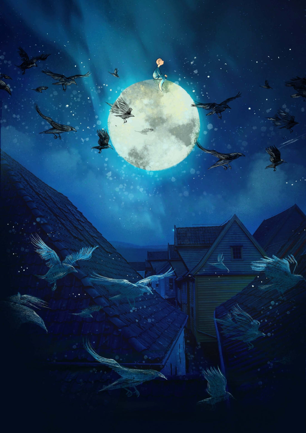 Drømmen over Bryggentakene Dreamside Up kunsstrykk i begrenset opplag