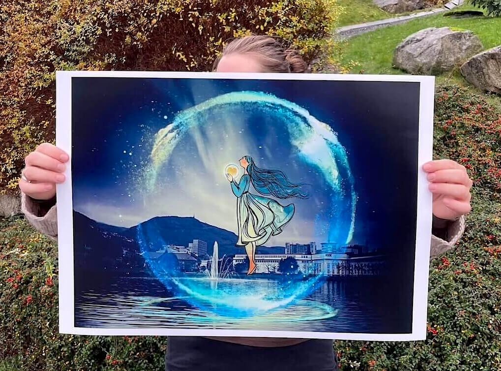 Nordlys over Lille Lungegårdsvannet