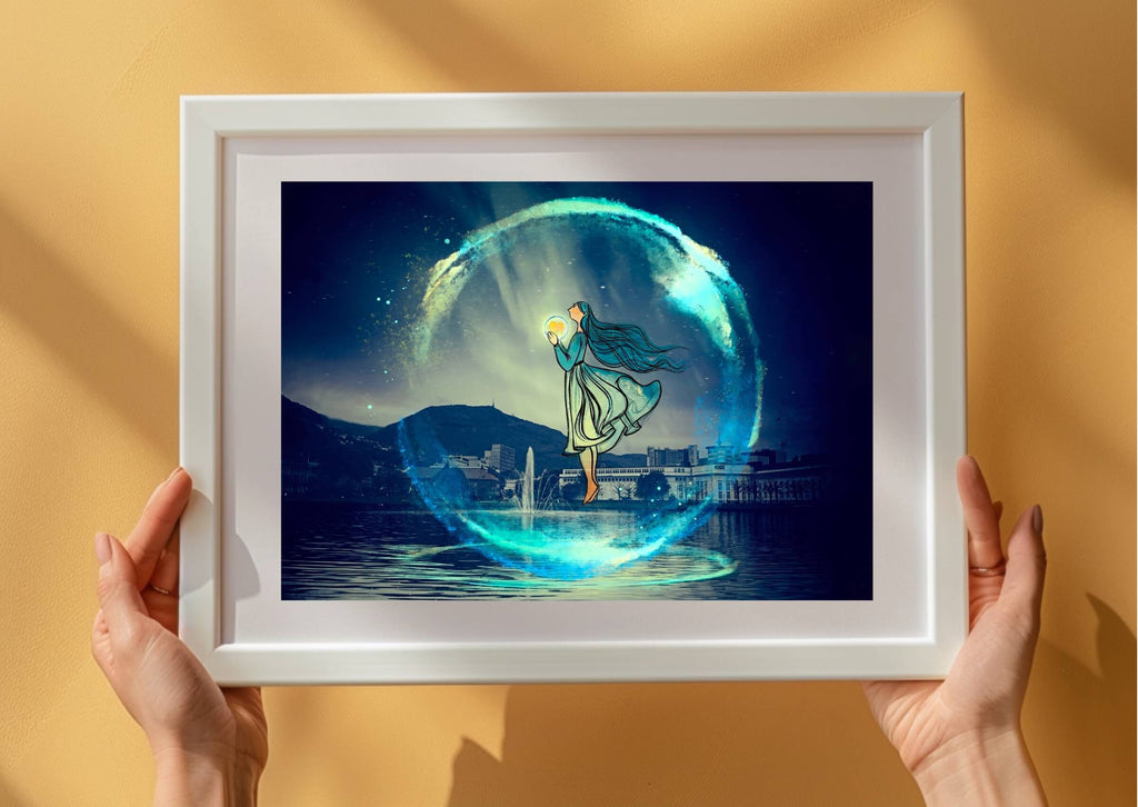 Nordlys Over Lille Lungegårdsvannet mockup