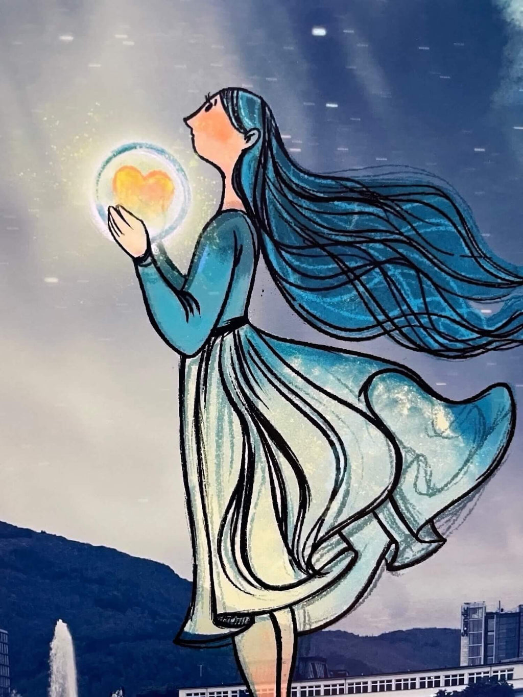 Nordlys over Lille Lungegardsvannet closeup III