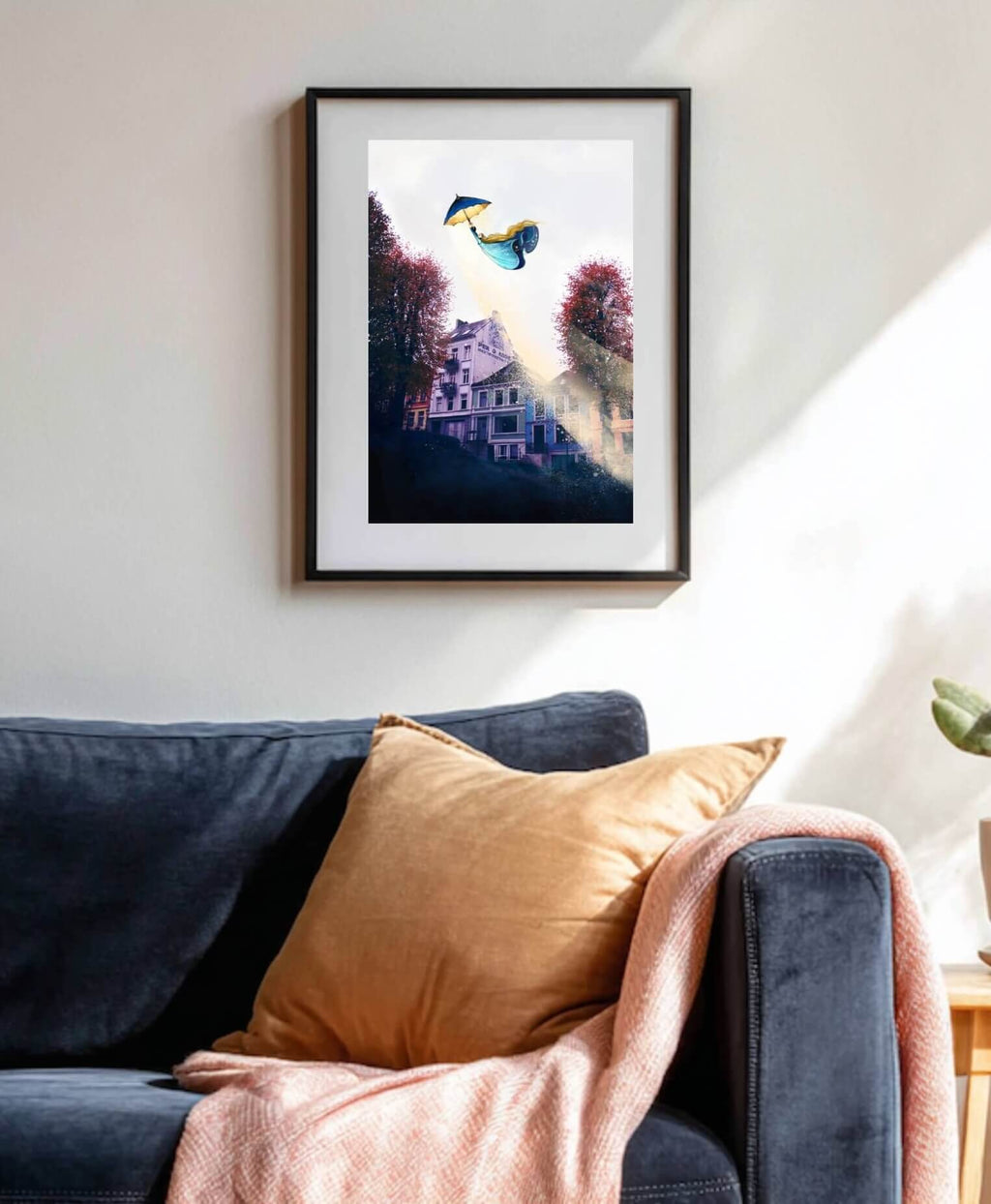 Paraply over Bergen mockup stue I