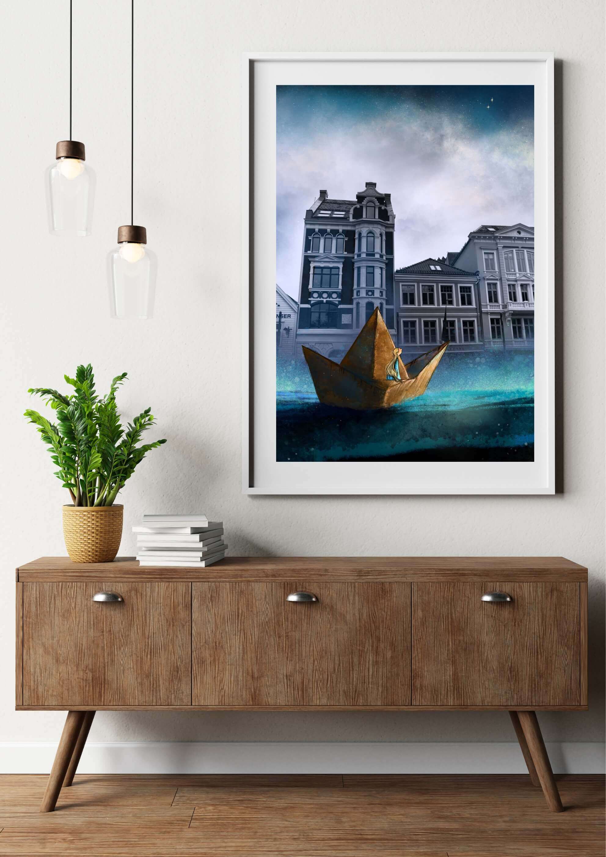 Stille Natt ved Bergen Havn mockup I