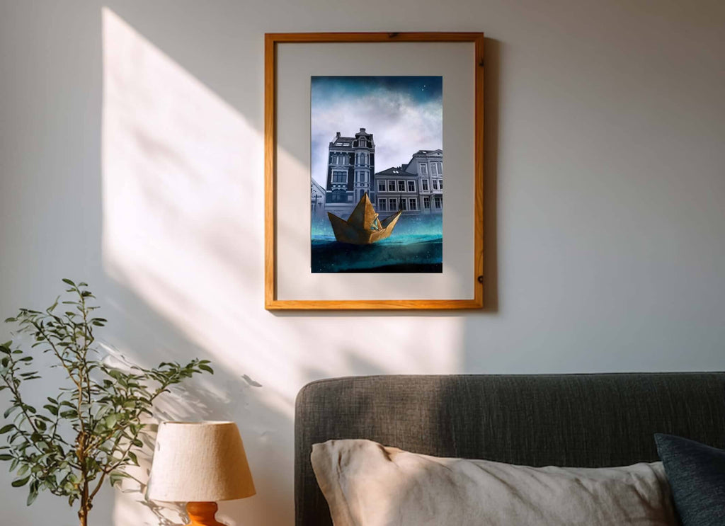 Stille Natt ved Bergen Havn mockup soverom