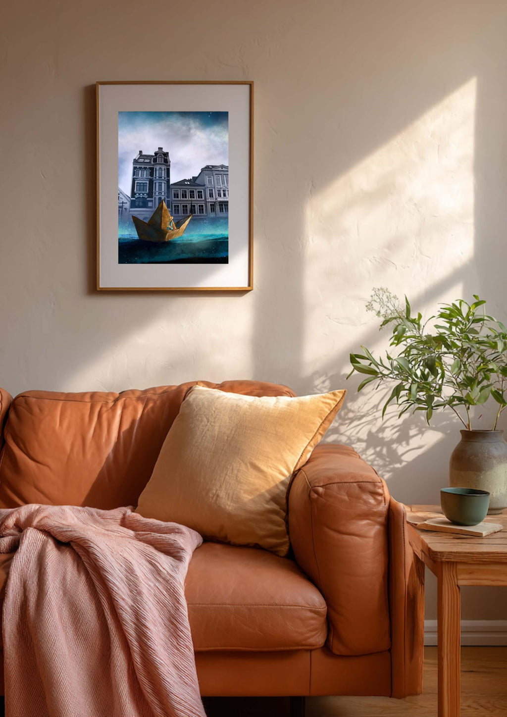 Stille Natt ved Bergen Havn mockup stue