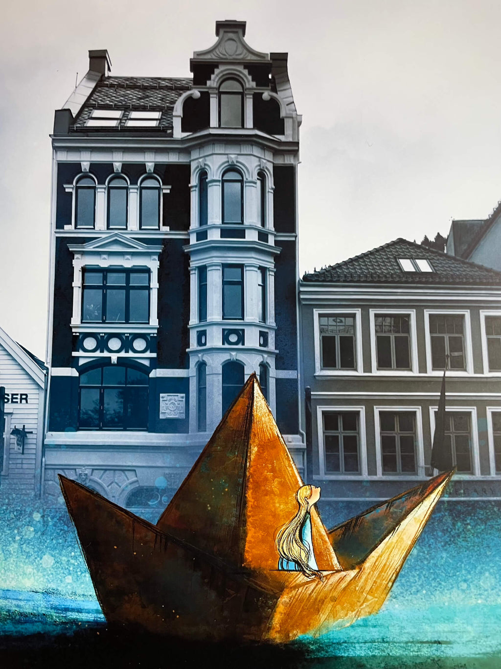 Stille natt ved Bergen Havn closeup 2